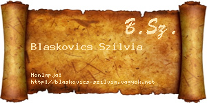 Blaskovics Szilvia névjegykártya