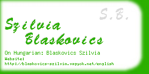szilvia blaskovics business card